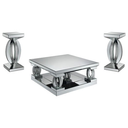 Amalia - Mirrored Coffee Table Set Coaster Fine Furniture