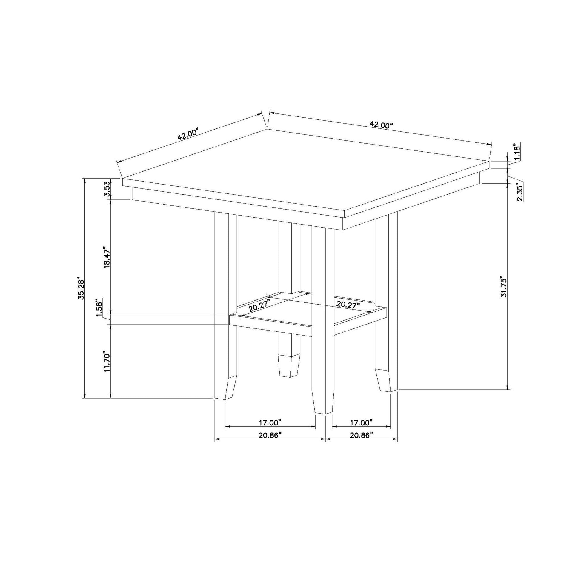 Claui - Bar Table - Natural Global Furniture USA