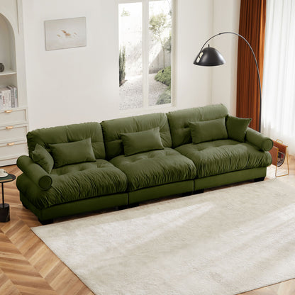 Modern Sofa With Bolstered Armrests And Pillows Home Essentials