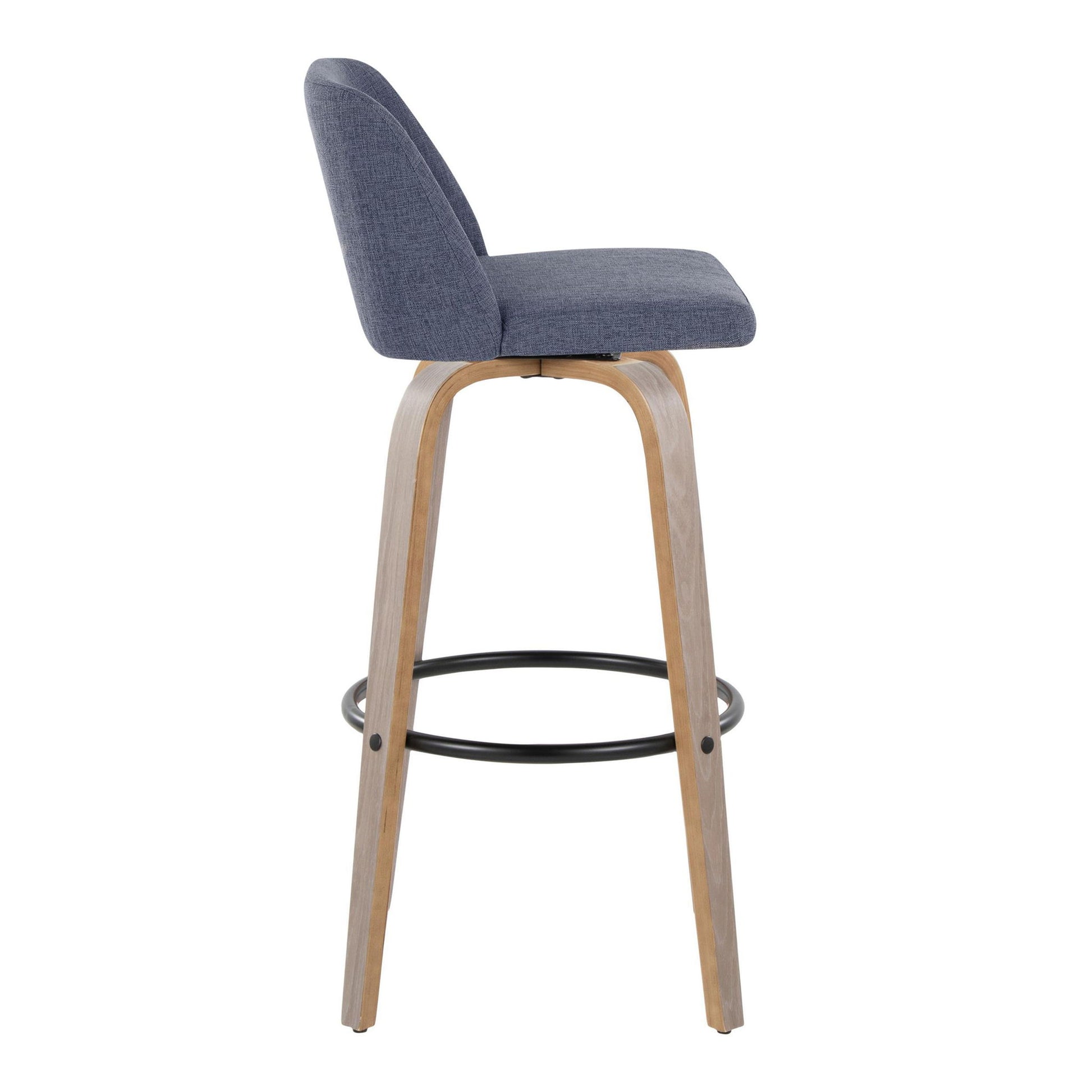 Toriano - Fixed Height Contemporary Barstool With Swivel With Round Footrest (Set of 2) Lumi Source