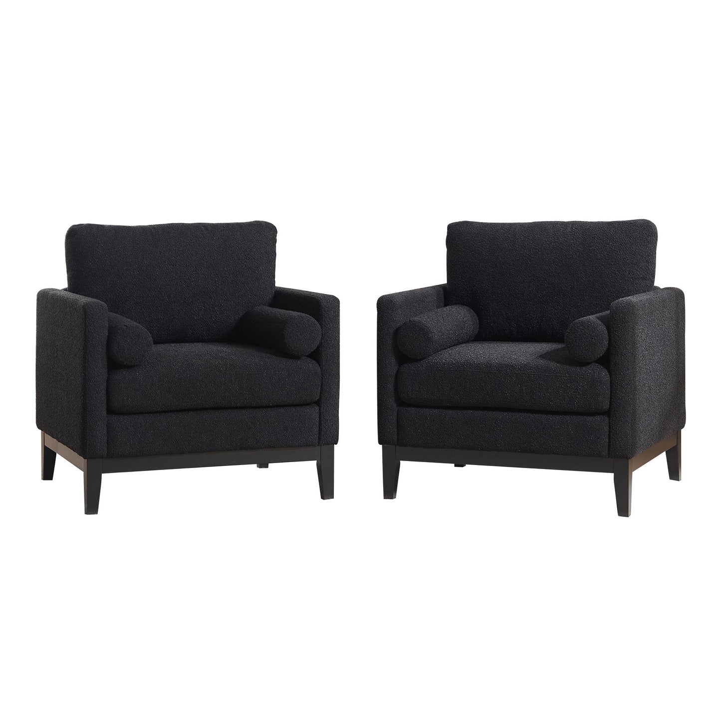 Wide Modern Farmhouse Performance Accent Chair With Legs, Wood Base Home Essentials