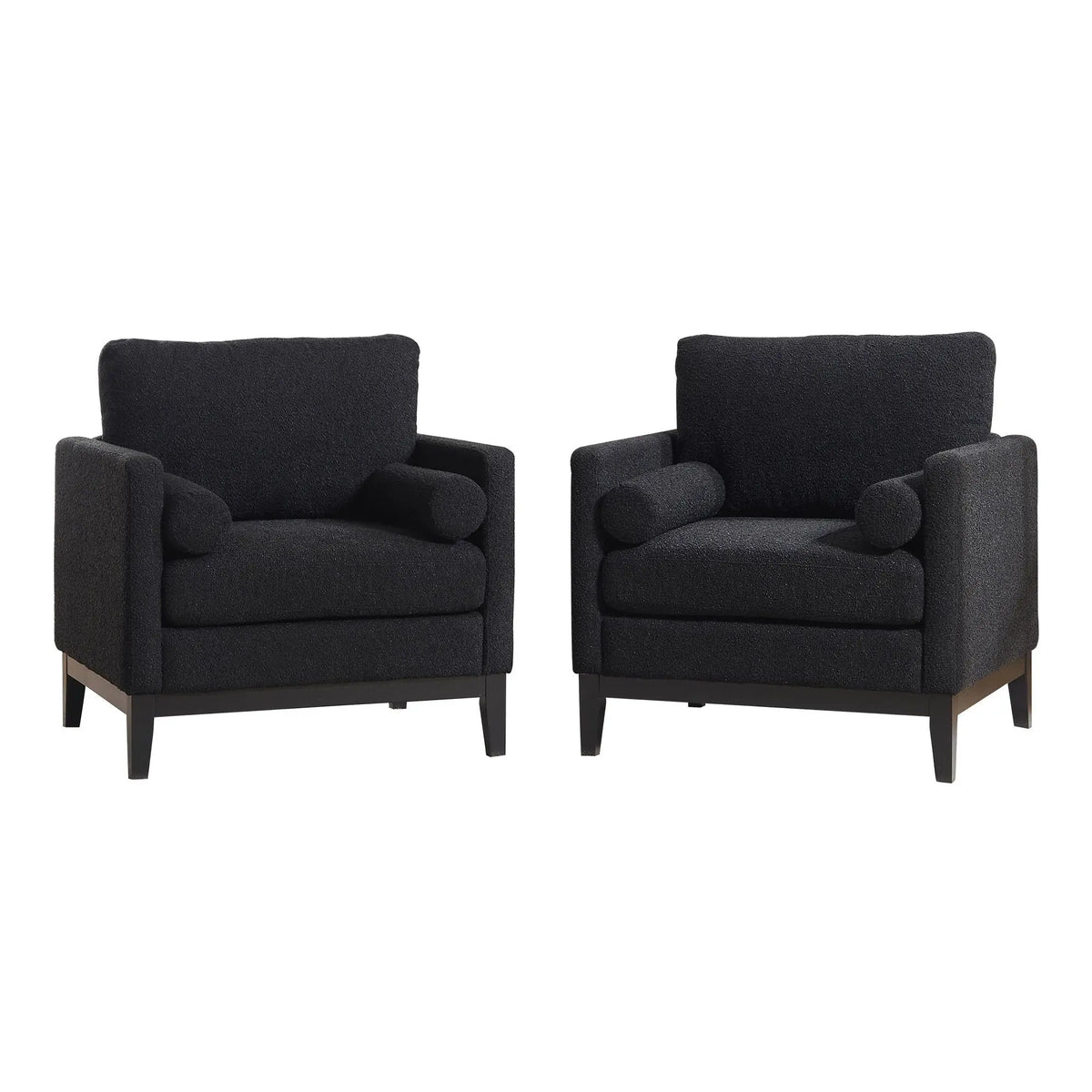 Wide Modern Farmhouse Performance Accent Chair With Legs, Wood Base Home Essentials
