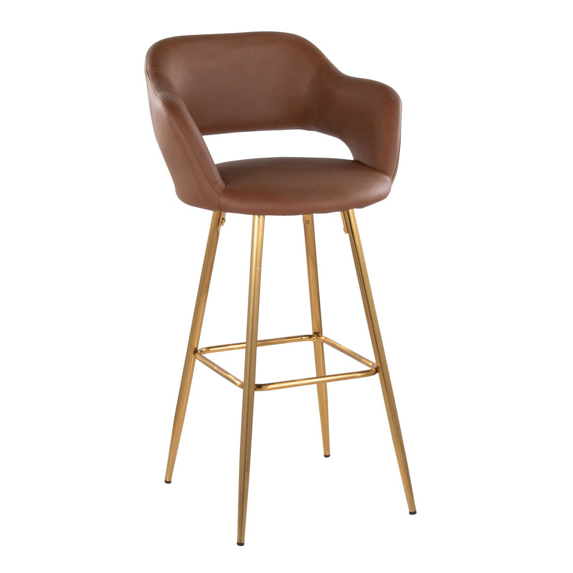 Margarite - Contemporary Fixed Height Barstool With Footrest (Set of 2) With Square Lumi Source
