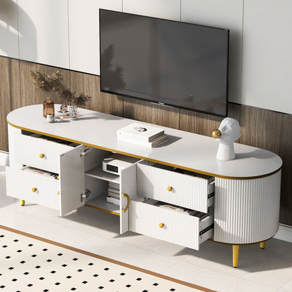 Modern TV Stand With 4 Drawers And 1 Cabinet Hearth and Haven