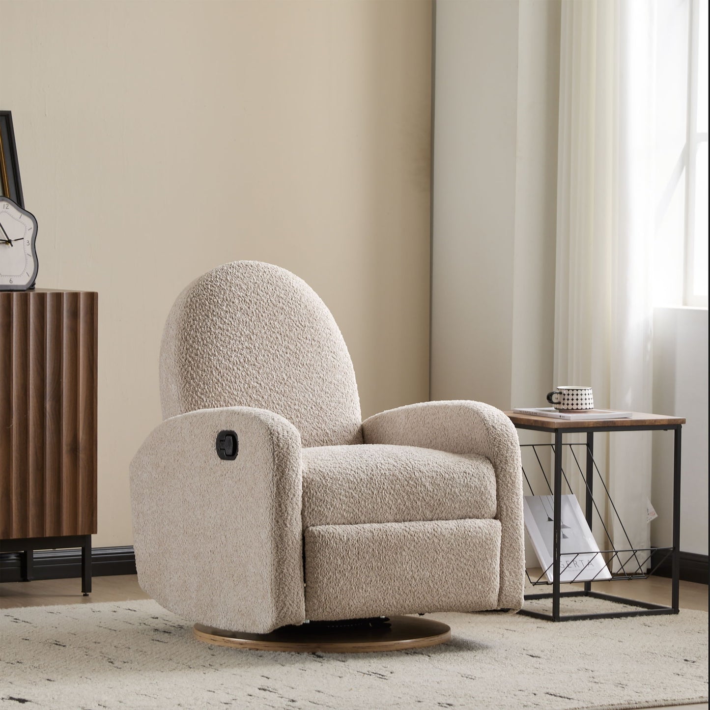 Contemporary 360 Swivel And Glider Recliner Chair Noble House