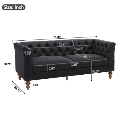 Chesterfield Sofa With Flared Arms For Living Room Noble House