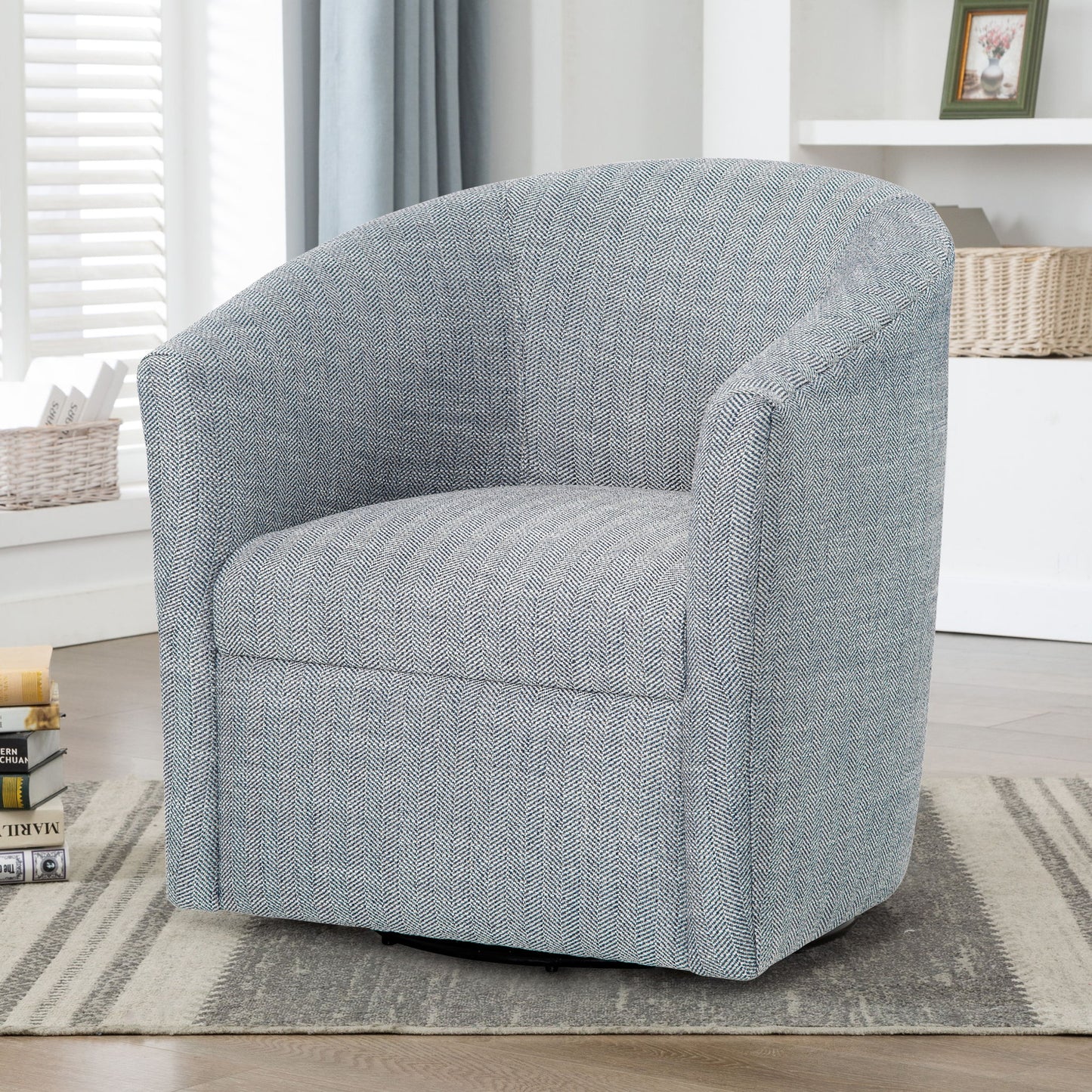 Lainey - Swivel Barrel Chair With 360 Degree Rotation Ridgecrest Home