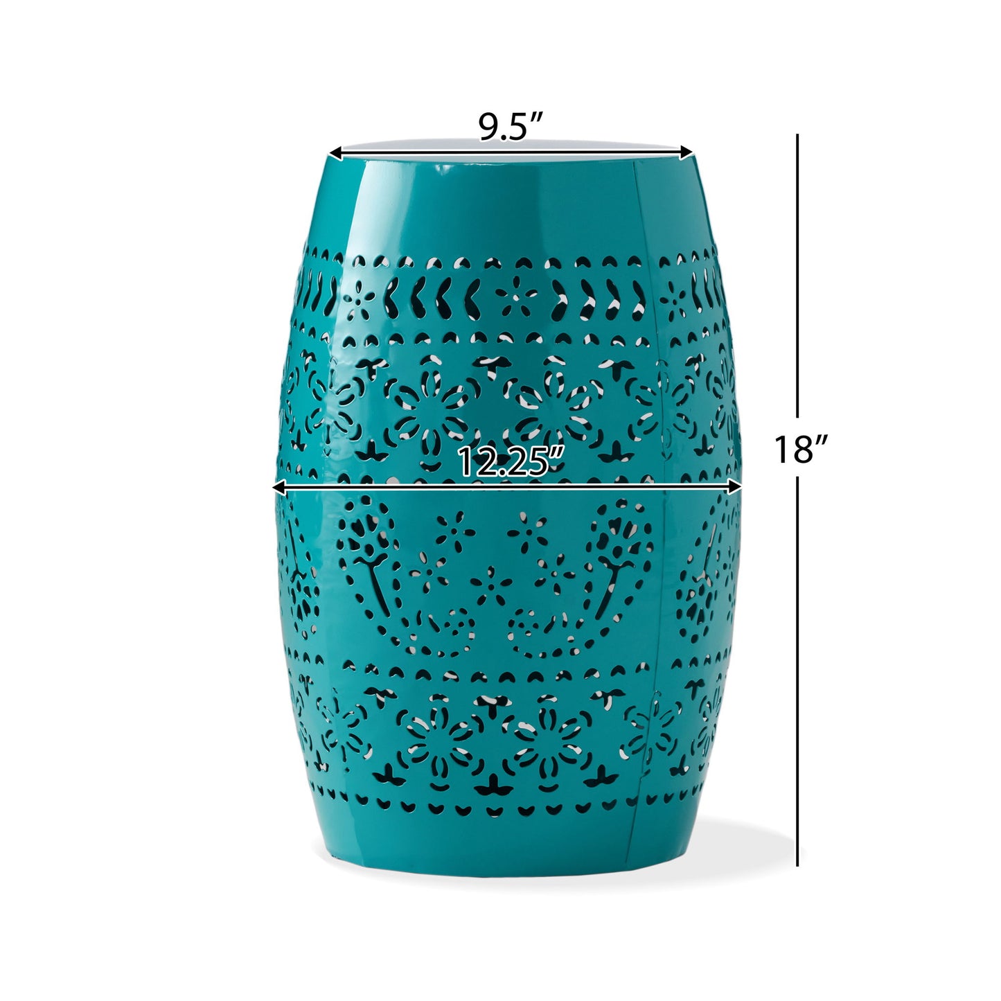 12" Outdoor Lace Cut Side Table Noble House