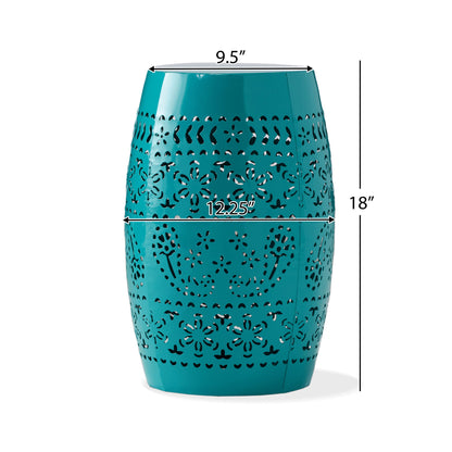 12" Outdoor Lace Cut Side Table Noble House