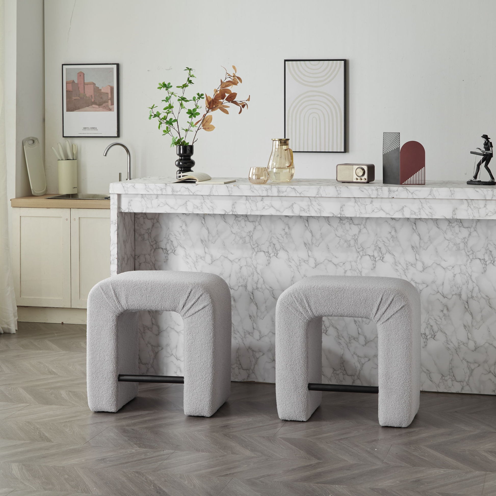 Boucle Stool (Set of 2) Noble House
