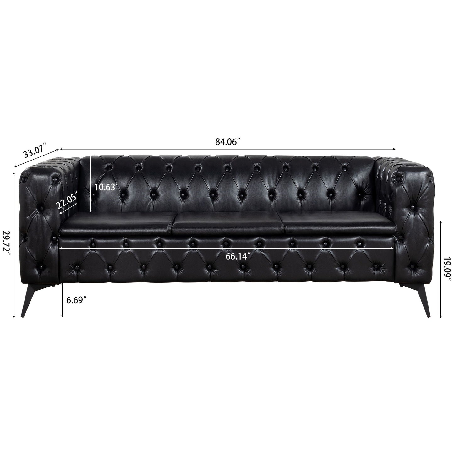 Square Arm Removable Cushion 3 Seater Sofa Home Essentials