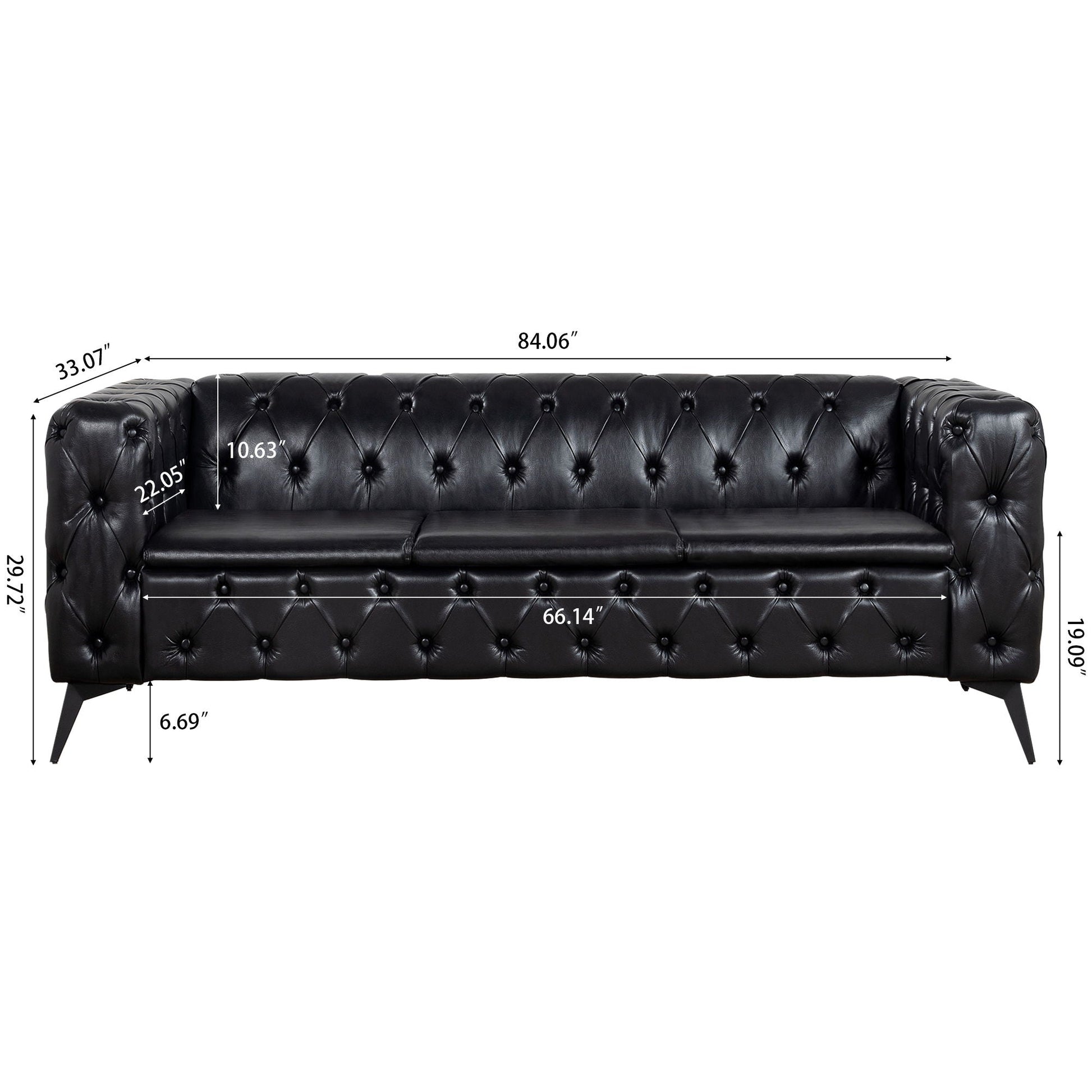 Square Arm Removable Cushion 3 Seater Sofa Home Essentials