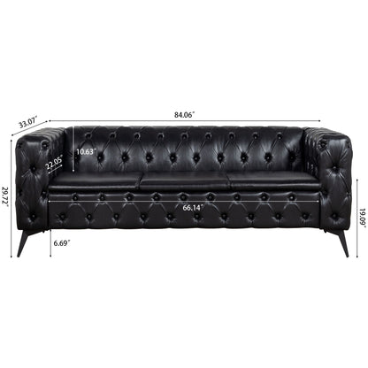 Square Arm Removable Cushion 3 Seater Sofa Home Essentials
