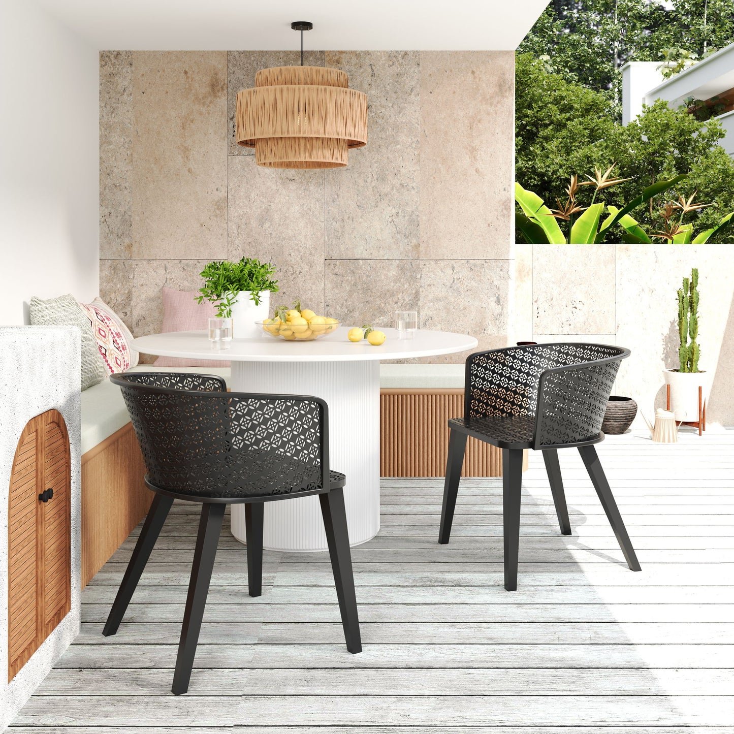 Milan - Outdoor Dining Chair (Set of 2) Noble House