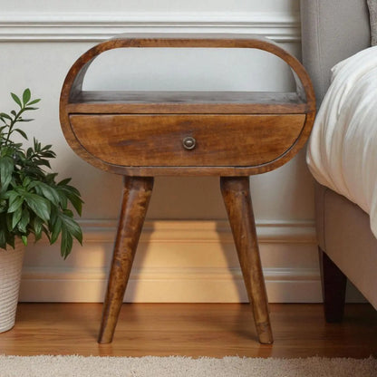 Circular Open Bedside Nightstand Artisan Furniture