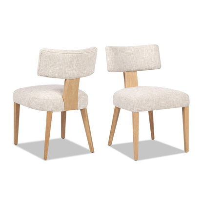 Louise - Split Back Upholstered Dining Side Chair (Set of 2) - Travertine Beige Jennifer Taylor Home
