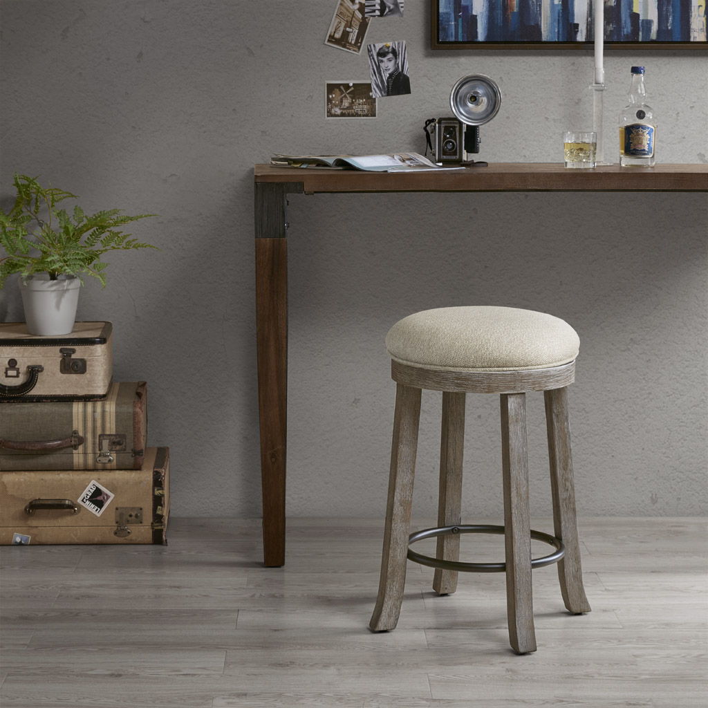 Oaktown - Swivel Counter Stool - Cream / Reclaimed Gray INK+IVY