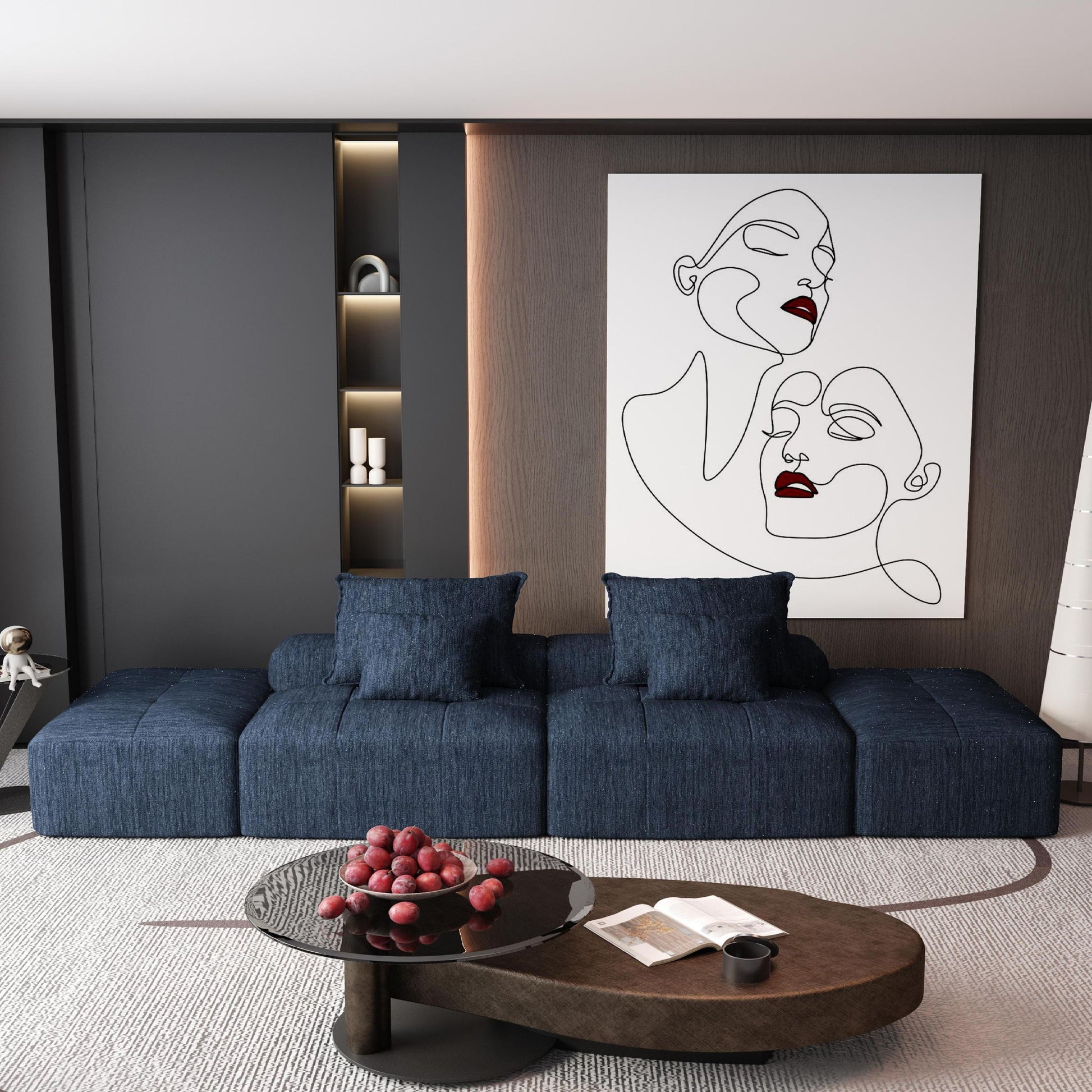 Modern Oversized Diy Combination Modular Sectional Sofa With Pillows Home Essentials