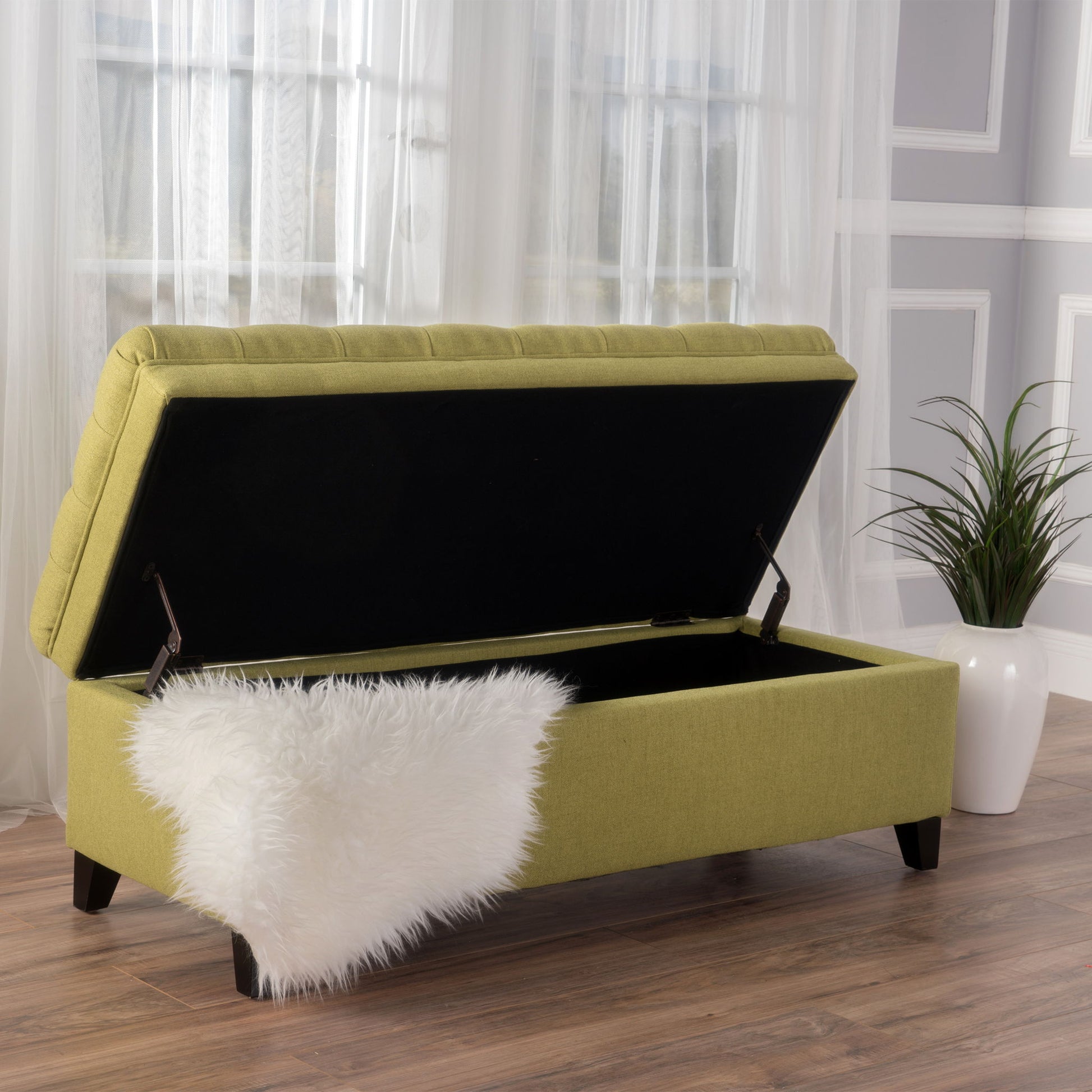 Juliana - Storage Ottoman With Birch Legs Noble House