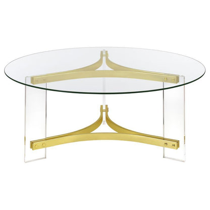 Janessa - Round Glass Top Acrylic Leg Table Coaster Fine Furniture
