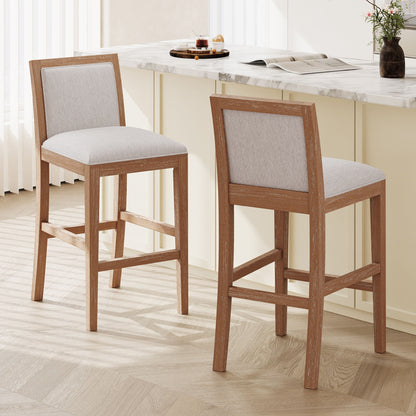 Upholstered Barstools (Set of 2) Noble House