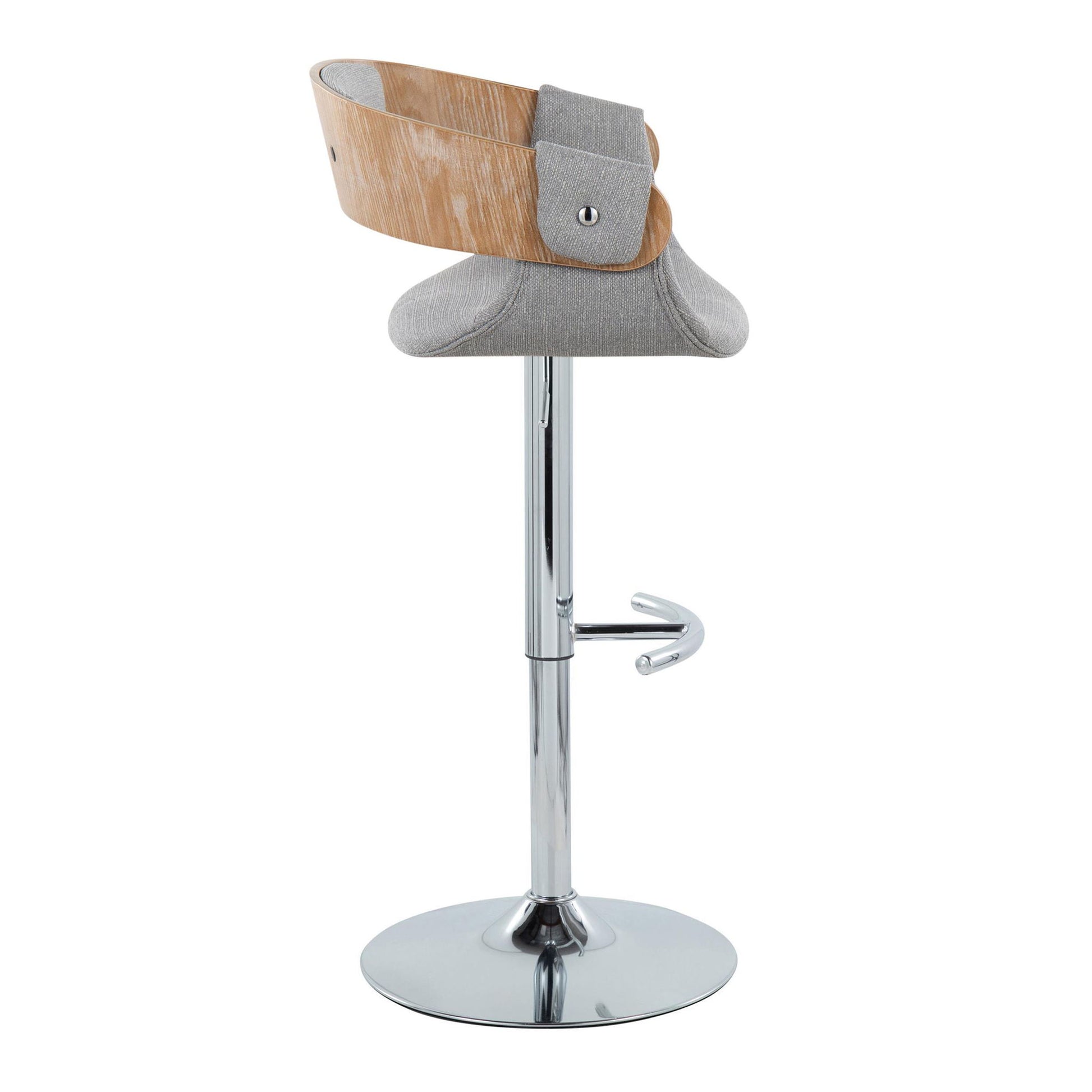 Elisa - Mid Century Modern Adjustable Barstool With Swivel With Rounded T Footrest (Set of 2) Lumi Source