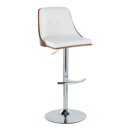 Gianna - Mid Century Modern Adjustable Barstool With Swivel With Rounded T Footrest (Set of 2) Lumi Source