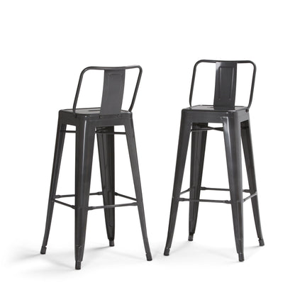 Rayne - Curved Back Metal Stool (Set of 2) Simpli-Home