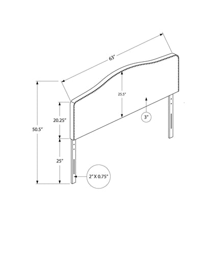 Queen Size, Bed Headboard Only, Upholstered, Transitional - Gray 8th Street
