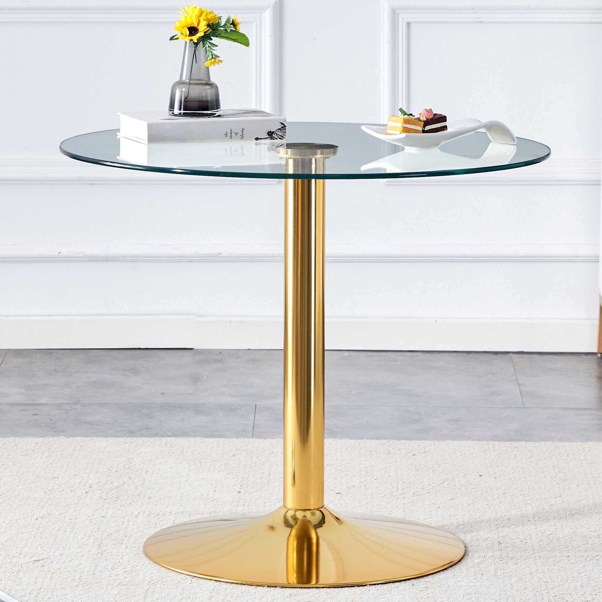 Modern Minimalist Round Dining Table With Glass Top Home Essentials