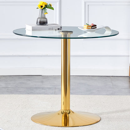 Modern Minimalist Round Dining Table With Glass Top Home Essentials
