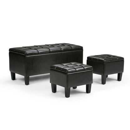 Dover - 3 Piece Storage Ottoman Contemporary Design Simpli-Home