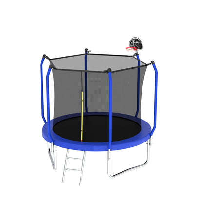 Trampoline With Basketball Hoop, Astm Approved Reinforced Type Outdoor Trampoline With Enclosure Net Daily Nest