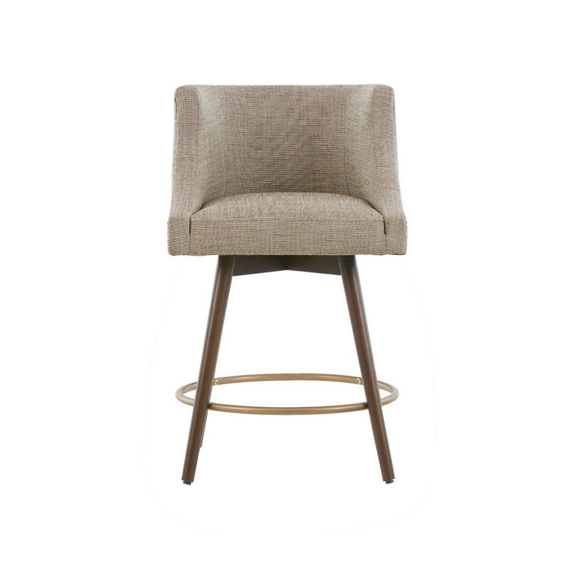 Swivel Counter Stool With Antique Bronze Detailing - Beige Multi JLA