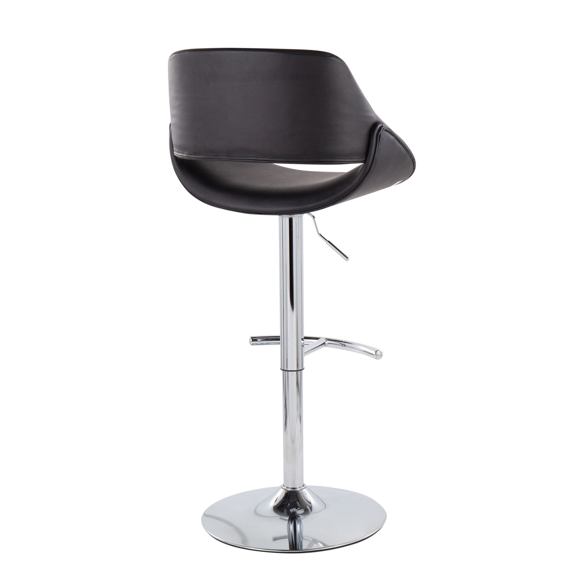 Fabrico - Contemporary Adjustable Bar Stool With Rounded T Footrest (Set of 2) Lumi Source