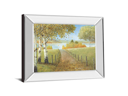 Rural Route I By A. Fisk - Mirror Framed Print Wall Art - Green