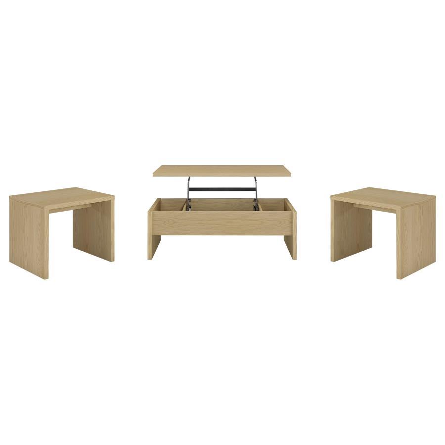 Canoga - Lift Top Cocktail Coffee Table Set - Light Oak Coaster Fine Furniture