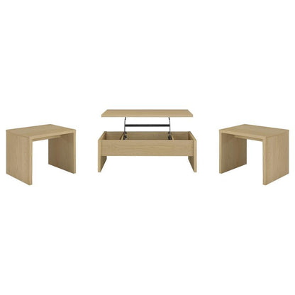 Canoga - Lift Top Cocktail Coffee Table Set - Light Oak Coaster Fine Furniture