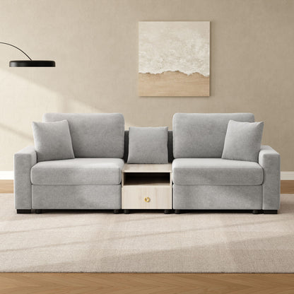 Modular Sofa Couch With Storage Armrest And Center Console Noble House
