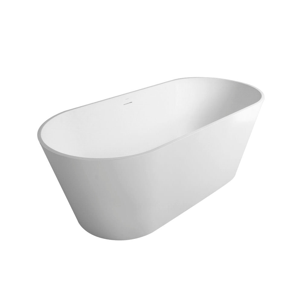 Solid Surface Soaking Freestanding Bathtub For Bathroom - Matte White Daily Nest