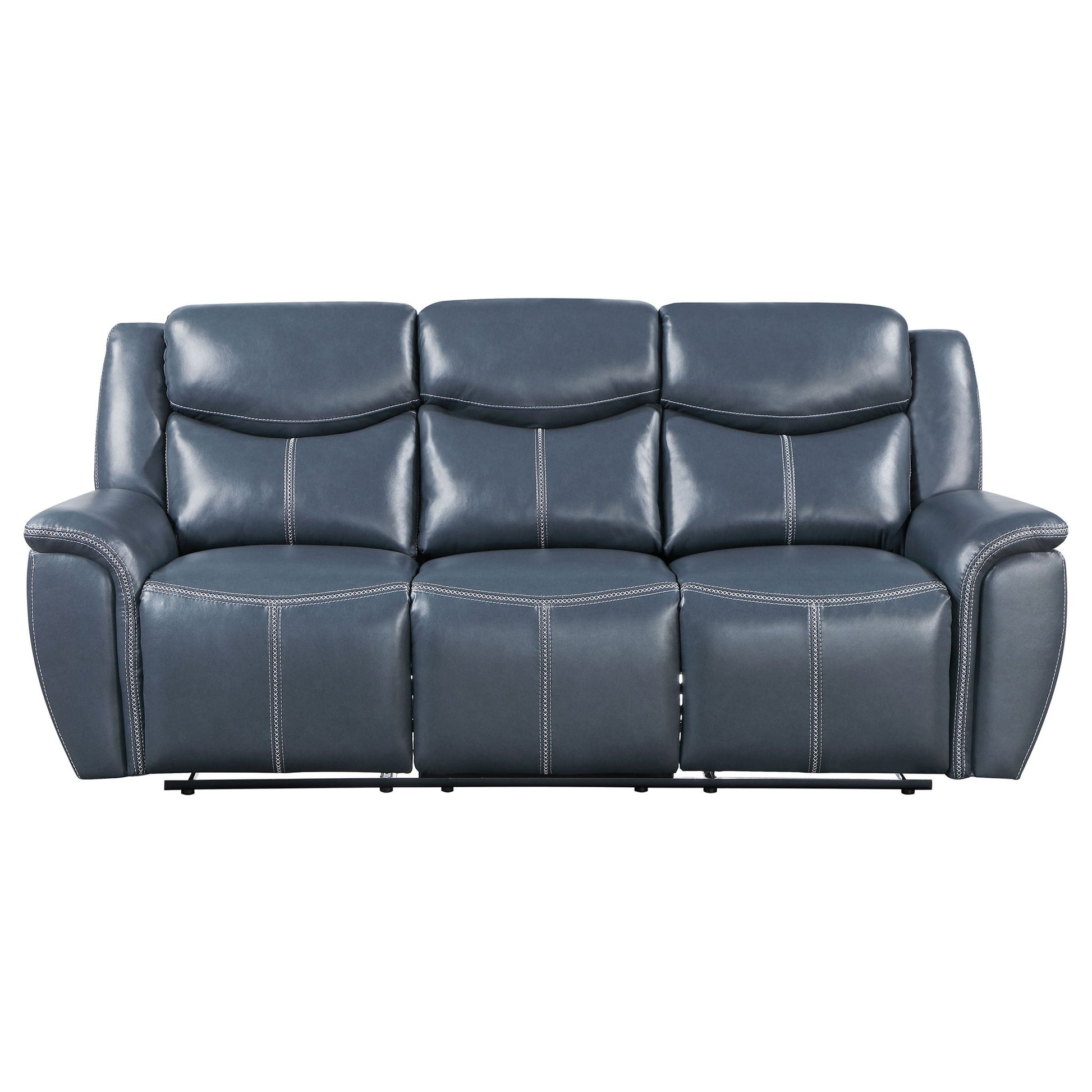 Stanwicke - Motion Reclining Sofa With Drop Down Table - Blue Furniture Max