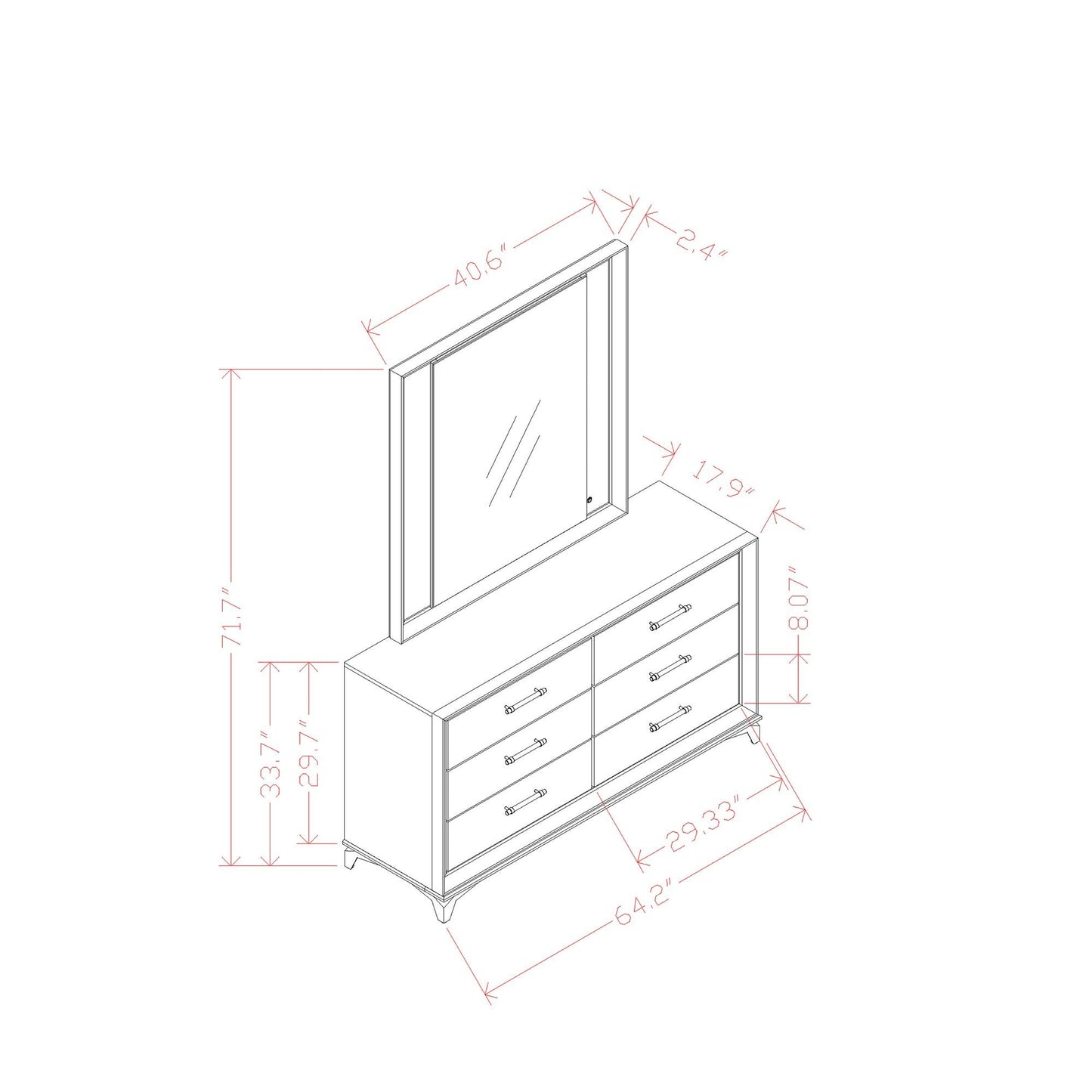 Star - Mirror With Built In LED And Frame - White Global Furniture USA