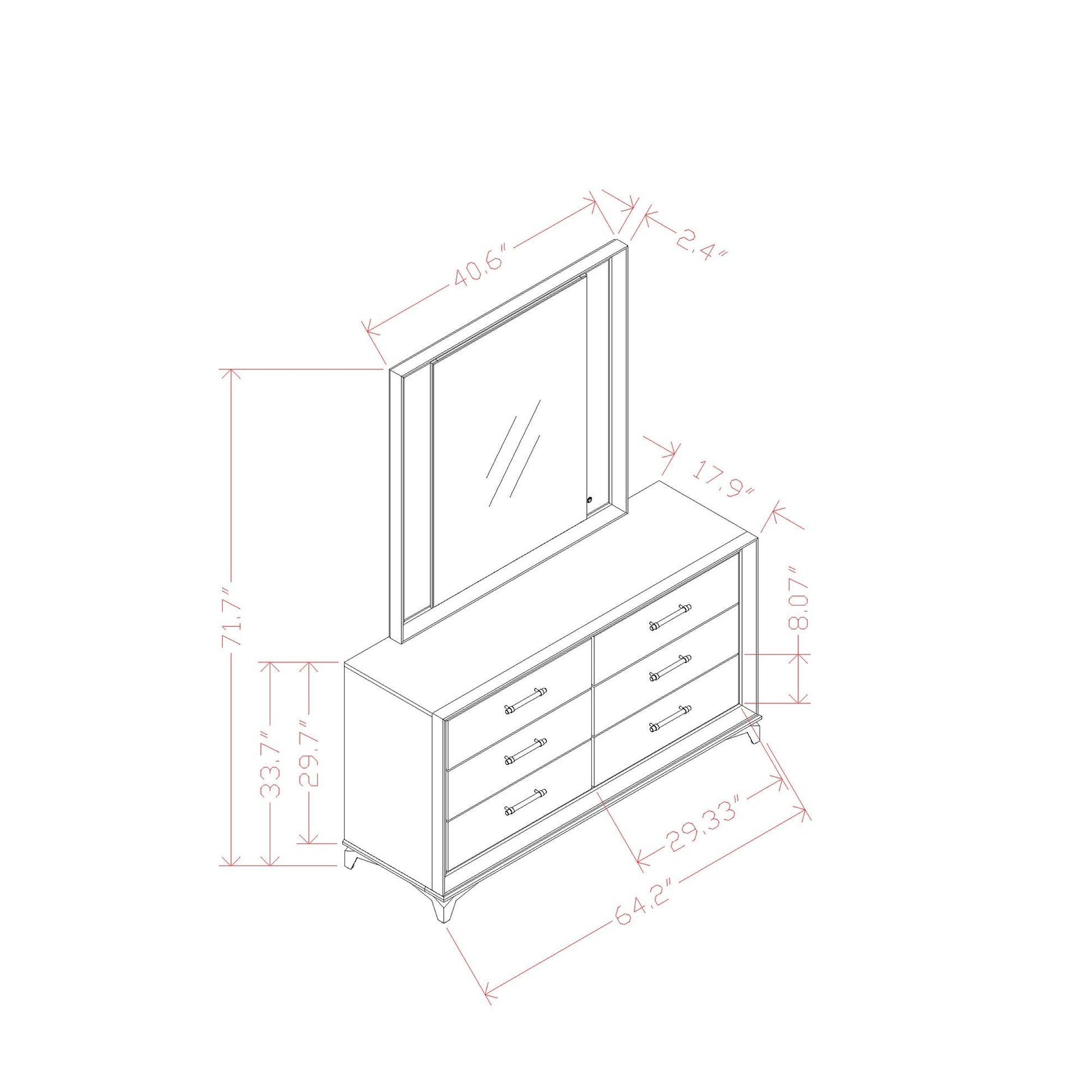 Star - Mirror With Built In LED And Frame - White Global Furniture USA