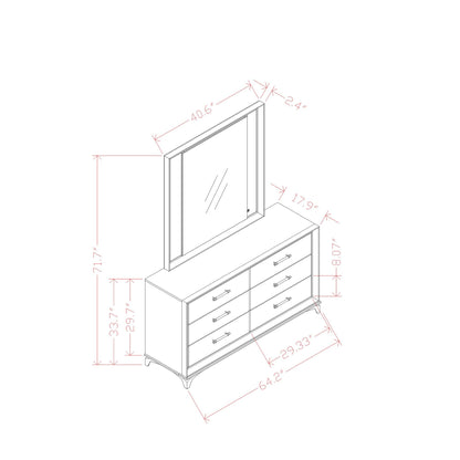 Star - Mirror With Built In LED And Frame - White Global Furniture USA
