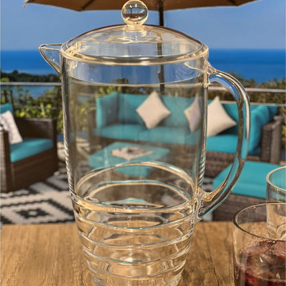 Swirl Unbreakable Plastic Water Pitcher With Lid And Spout Daily Nest