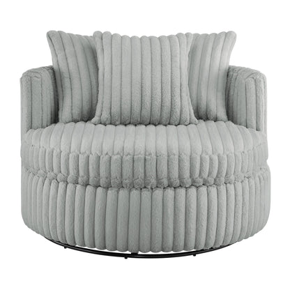 Mindy - Oversized Swivel Barrel Chair - Gray Ridgecrest Home