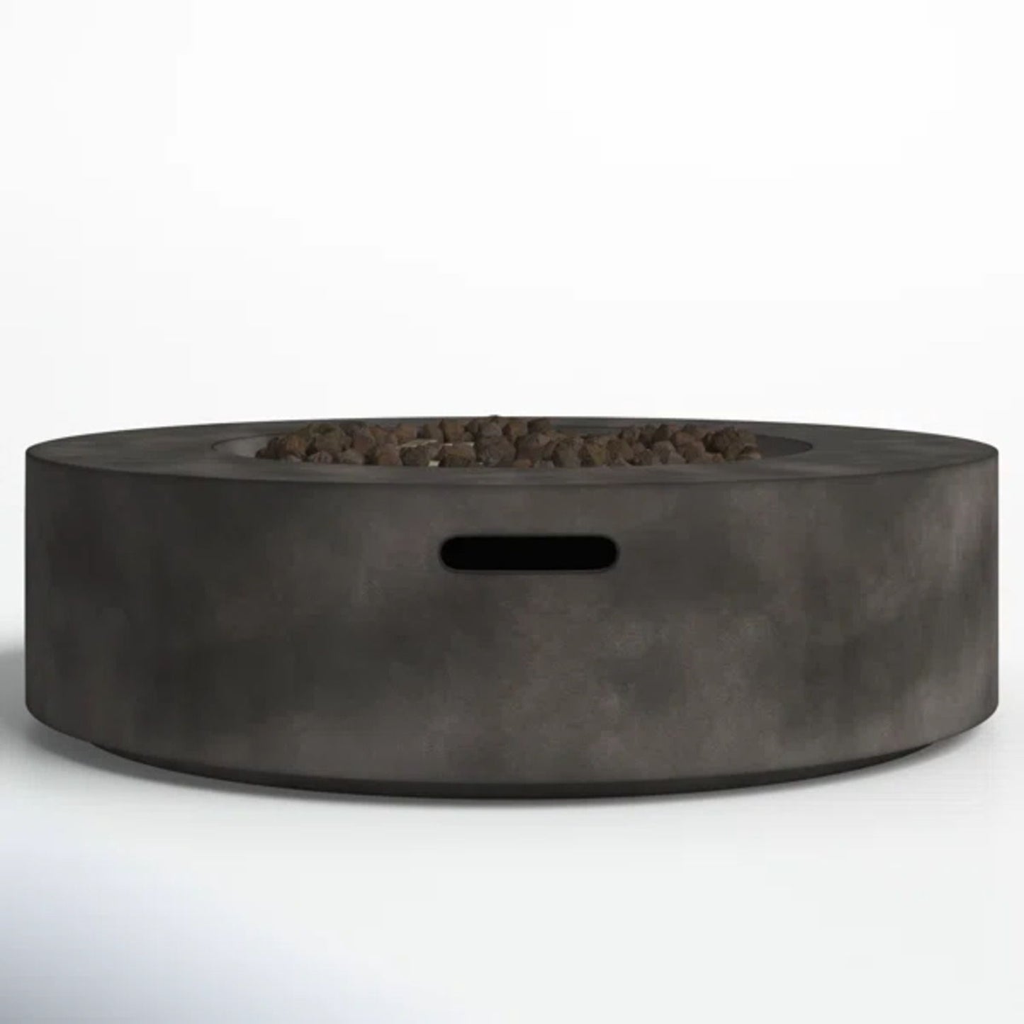 Fiber Reinforced Outdoor Fire Pit Table - Black / Gray LSI Patio Furniture