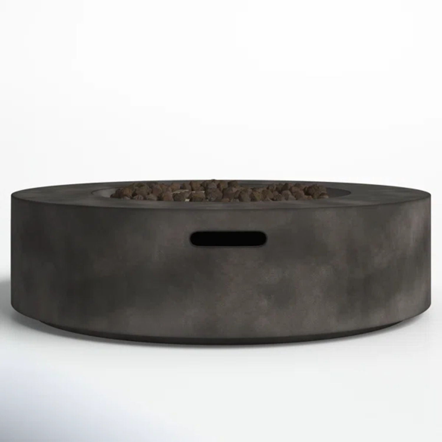Fiber Reinforced Outdoor Fire Pit Table - Black / Gray LSI Patio Furniture