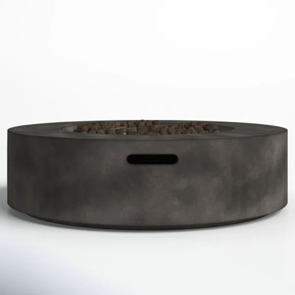 Fiber Reinforced Outdoor Fire Pit Table - Black / Gray LSI Patio Furniture