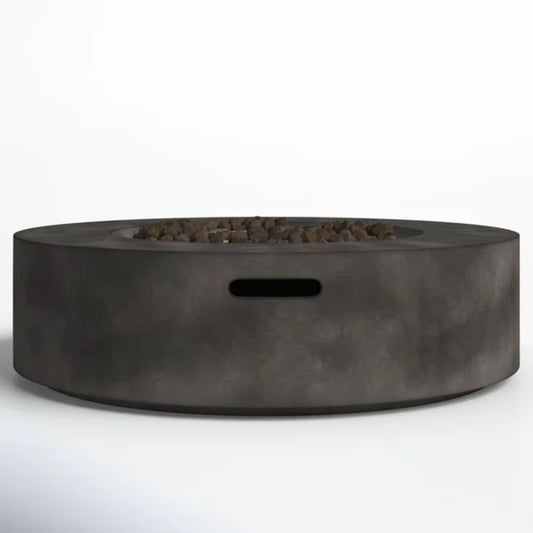 Fiber Reinforced Outdoor Fire Pit Table - Black / Gray LSI Patio Furniture